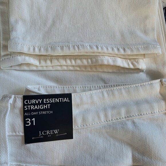 J.Crew Curvy Essential Straight White Jean All Day Stretch Size 31 - Picture 3 of 6